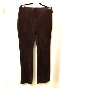 Suede pants in chocolate color